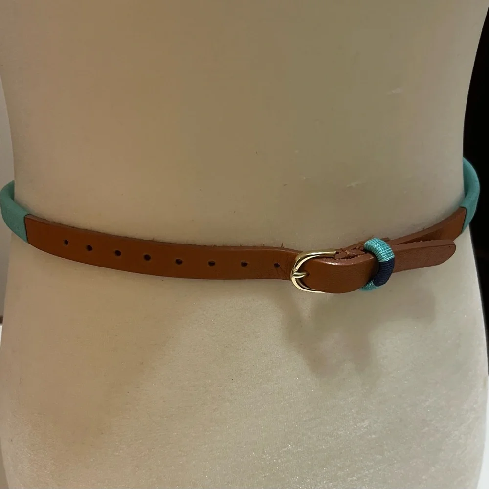 J. Crew Brown and Blue Belt Sleek Design